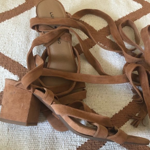 Lucky Brand Shoes - Lucky Brand Suede Lace Up Chunky Heels Lucky Brand Shoes - Lucky Brand Suede Lace Up Chunky Heels